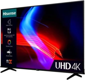 Hisense 65 Inch 4K UHD Smart Television 65A62NS Black