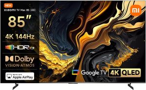 85-Inch TV Max 2025 4K Smart TV (L85MA-MAXME) | Quantum Dot Display | 144Hz Refresh Rate | Dolby Vision & Dolby Atmos | AI Processor | Google TV | Dark Gray