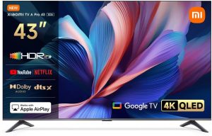 Xiaomi TV A Pro 43" 2026 | Google TV | 4K QLED Display| Dolby Audio, DTS-X, And DTS Virtual:X | Premium Metal Finish| 360° Bluetooth Remote Control