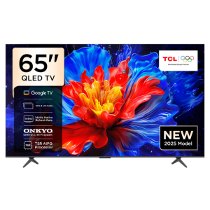 TCL 65 Inch P8K QLED TV | 4K UHD Google TV | AiPQ Pro Processor | 144Hz Native Refresh Rate, Dolby Vision, HDR10+, HLG | ONKYO 2.1 Hi-Fi System | HVA Panel | DTS Virtual X | Bezel-less Design | Game Master  - 2025 Model
