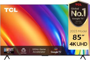TCL 85 Inch 4K LED HDR Ultra HD Smart TV Google TV with 120Hz Game Accelerator Dolby Vision & Atmos HDR 10 Built-In Chromecast Assistant 60HZ MEMC 85P745 - (2023 Model)
