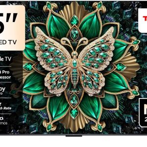 TCL 85C6K Television 85 Inch Smart TV 4K QD-Mini LED Colorful Quantum Crystal HDR 10+ Gaming Google TV, 144Hz Native Refresh Rate, ONKYO 2.1 Hi-Fi, Dolby Atmos, AI Mode, Game Master (2025 Model)