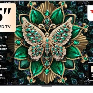 TCL 55C6K Television 55 Inch Smart TV 4K QD-Mini LED Colorful Quantum Crystal HDR 10+ Gaming Google TV, 144Hz Native Refresh Rate, ONKYO 2.1 Hi-Fi, Dolby Atmos, AI Mode, Game Master (2025 Model)