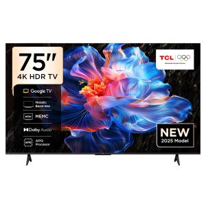TCL 75 Inch P6K 4K HDR TV | 4K UHD Smart Google TV | AiPQ Processor | HVA Panel | HDR10, HLG, 60Hz | Ai Clarity, Ai Color, Ai HDR, Ai Contrast | Dolby Audio | MEMC | Metallic Bezel-less - 2025 Model