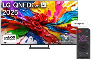 LG 85-Inch QNED evo AI 4K Smart TV (85QNED93A) | 144Hz Refresh Rate | α-Series AI Processor | Dolby Vision | webOS | Magic Remote | Black