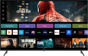JVC 65-Inch Edgeless QLED 4K UHD Smart TV (LT-65NQ7155) | WebOS Hub | Core AI | Magic Remote | Dolby Audio | Bluetooth | Apple AirPlay | Quad-Core Processor