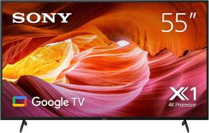 55 Inch 4K HDR KD-55X75K Google TV with Billion Colors & Dolby Audio (2022 Model) – Black
